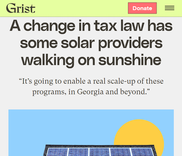 A change in tax law has some solar providers walking on sunshine