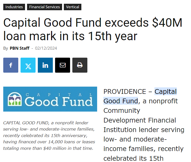Capital Good Fund exceeds $40M loan mark in its 15th year