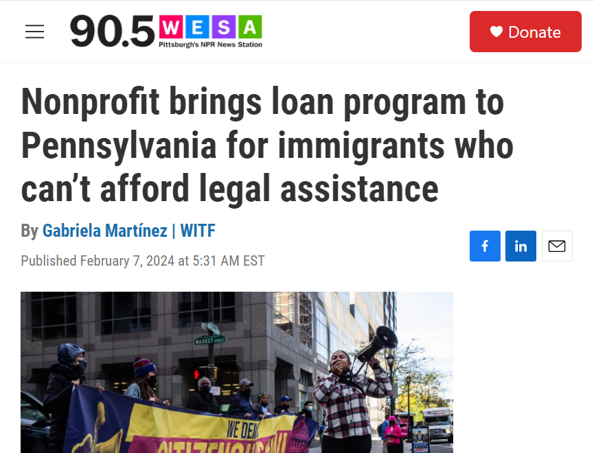 Nonprofit brings loan program to Pennsylvania for immigrants who can’t afford legal assistance