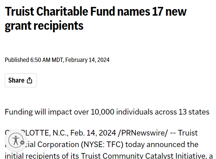 Truist Charitable Fund names 17 new grant recipients